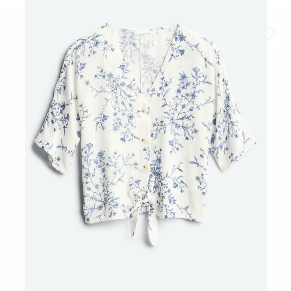 LUQ Elayne Tie Front Top XS